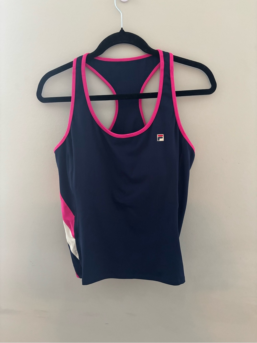 Fila Women Athletics Navy Tank with Pink Trim Size L
